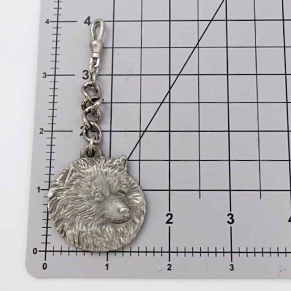 Vintage 1983‎ Rawcliffe Pewter I Love My Keeshond Dog Keychain Pet Lover - Picture 10 of 10